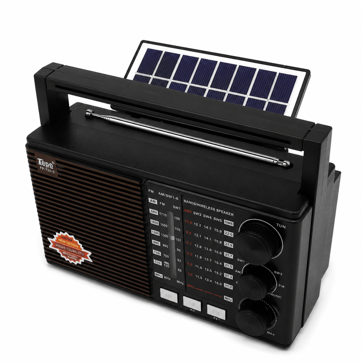 Radio Portátil Solar FP-720-S AM/FM/SW con Bluetooth y MP3 - Image 2